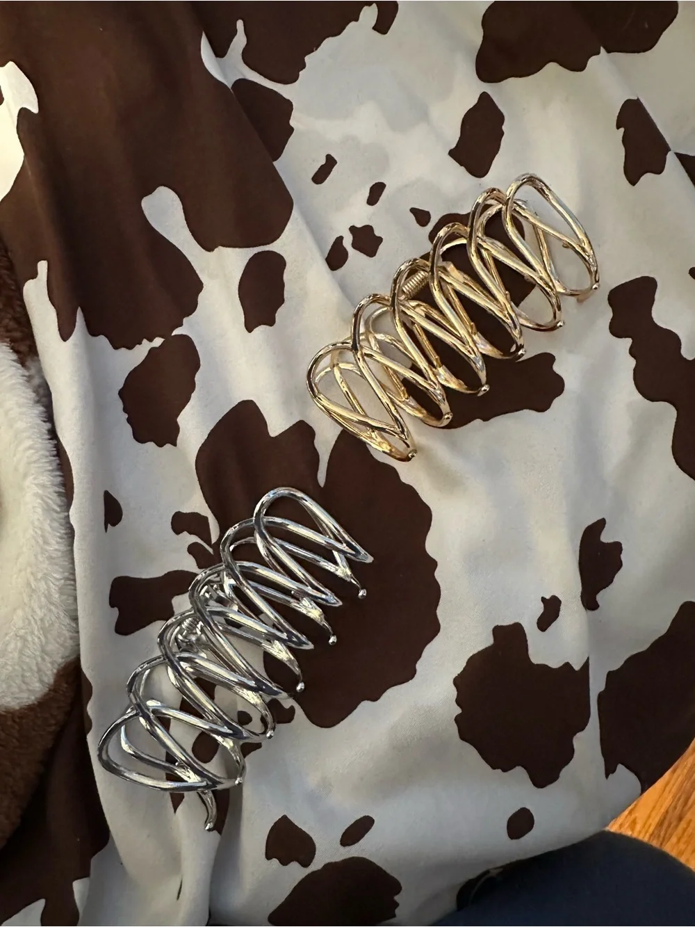 Gold and Silver Spiral Hair Claw Clips